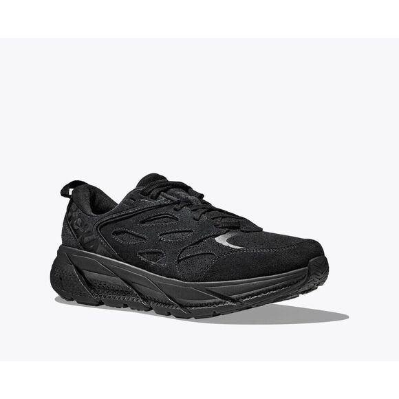 Hoka One One Clifton L Suede 1122571-BBLC Mens US 6.5 Black Running Shoes TF1964